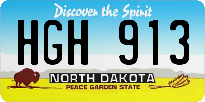 ND license plate HGH913