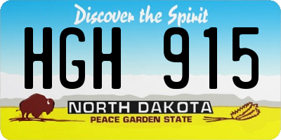 ND license plate HGH915
