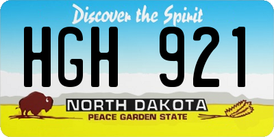 ND license plate HGH921