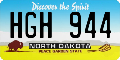 ND license plate HGH944