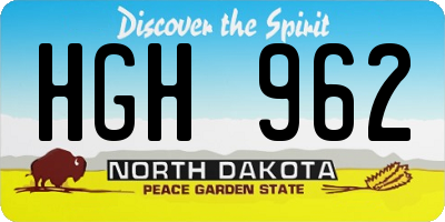 ND license plate HGH962
