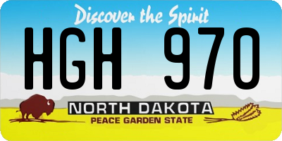 ND license plate HGH970