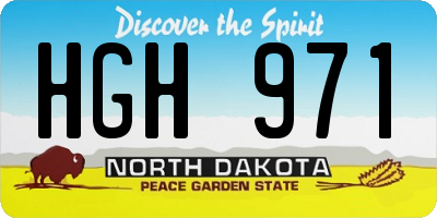 ND license plate HGH971