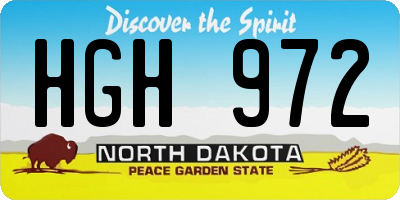 ND license plate HGH972
