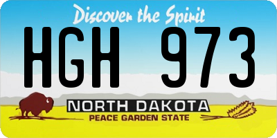 ND license plate HGH973