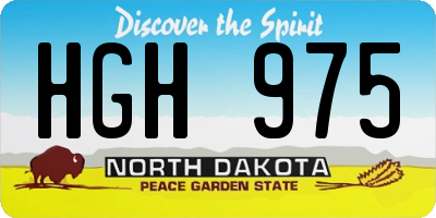 ND license plate HGH975