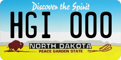 ND license plate HGI000