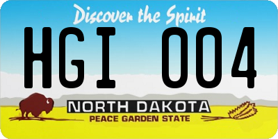 ND license plate HGI004