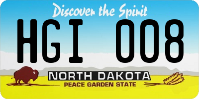 ND license plate HGI008