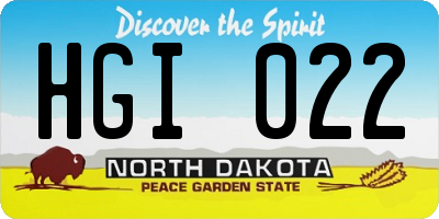 ND license plate HGI022