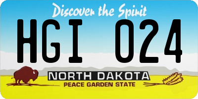 ND license plate HGI024