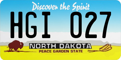 ND license plate HGI027
