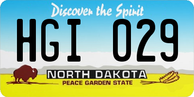 ND license plate HGI029