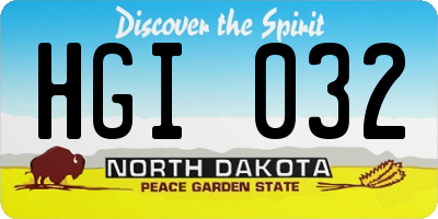 ND license plate HGI032
