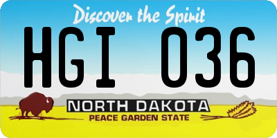 ND license plate HGI036