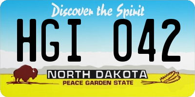 ND license plate HGI042