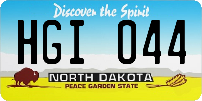 ND license plate HGI044