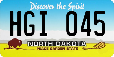 ND license plate HGI045