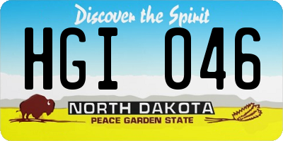 ND license plate HGI046
