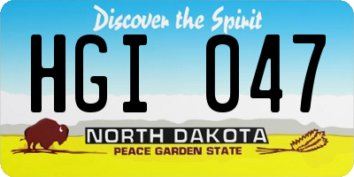 ND license plate HGI047