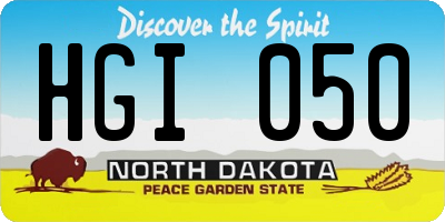 ND license plate HGI050