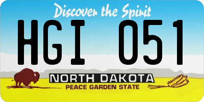ND license plate HGI051