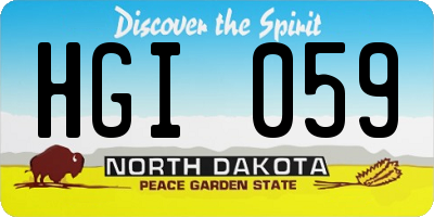 ND license plate HGI059