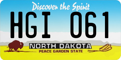 ND license plate HGI061