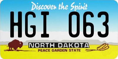 ND license plate HGI063