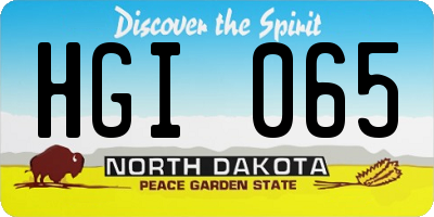 ND license plate HGI065