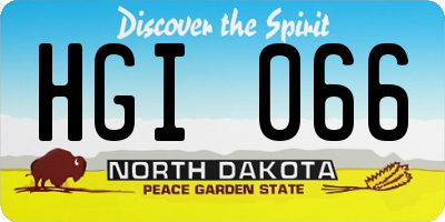 ND license plate HGI066