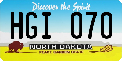 ND license plate HGI070