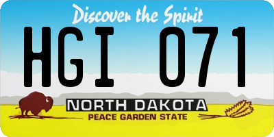 ND license plate HGI071