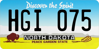 ND license plate HGI075
