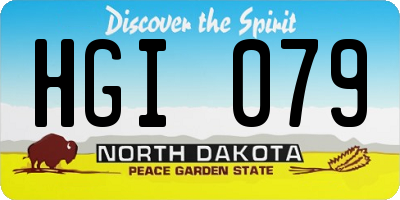 ND license plate HGI079