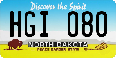 ND license plate HGI080