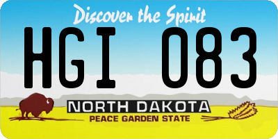 ND license plate HGI083