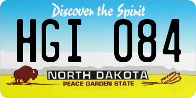 ND license plate HGI084