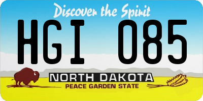 ND license plate HGI085