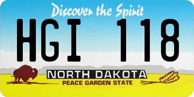 ND license plate HGI118