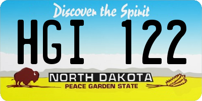 ND license plate HGI122