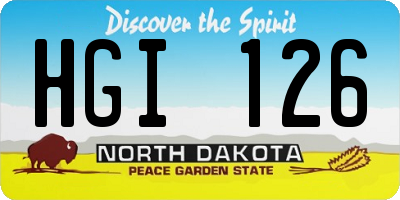 ND license plate HGI126