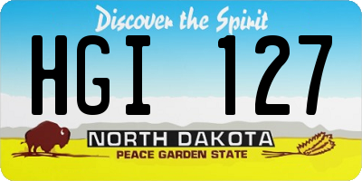 ND license plate HGI127