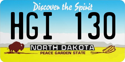 ND license plate HGI130