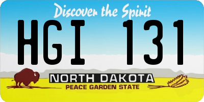 ND license plate HGI131