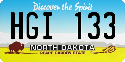 ND license plate HGI133