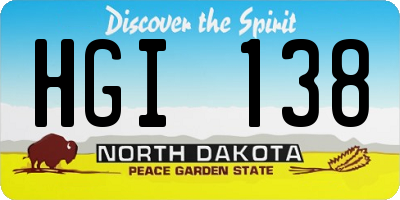 ND license plate HGI138