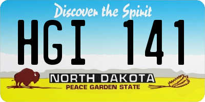 ND license plate HGI141