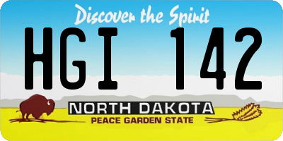 ND license plate HGI142