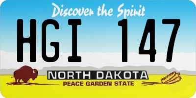 ND license plate HGI147
